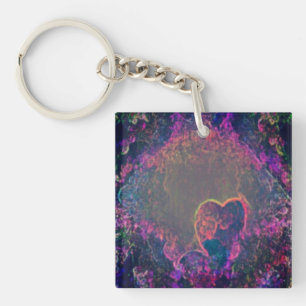Abstract digital art key ring