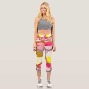 abstract digital artwork capri leggings
