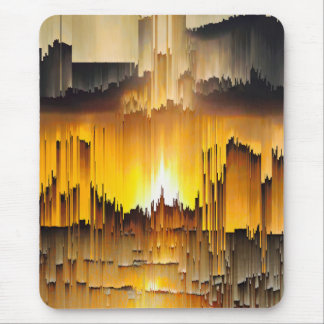 Abstract Digital Glitch Sunset Mouse Pad