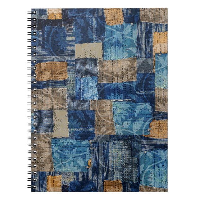 Abstract Digital Navy: Seamless Watercolor Pattern Notebook (Front)