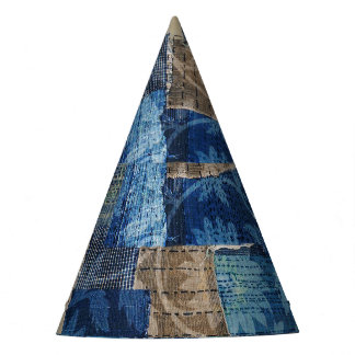 Abstract Digital Navy: Seamless Watercolor Pattern Party Hat