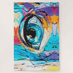 Abstract Digital Oil Painting of Beautiful Eyes Jigsaw Puzzle