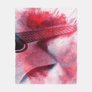 Abstract digital painting of guitarart, abstract, fleece blanket