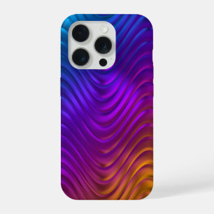 Abstract Digital Waves Acid Psychedelic Design iPhone 15 Pro Case