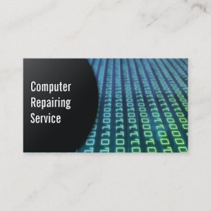 Abstract Digits Computer Repairing Business Card