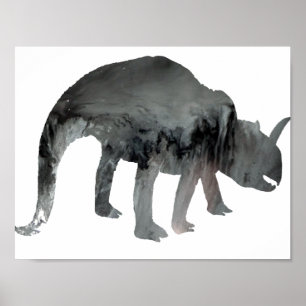 Abstract Dinosaur silhouette Poster
