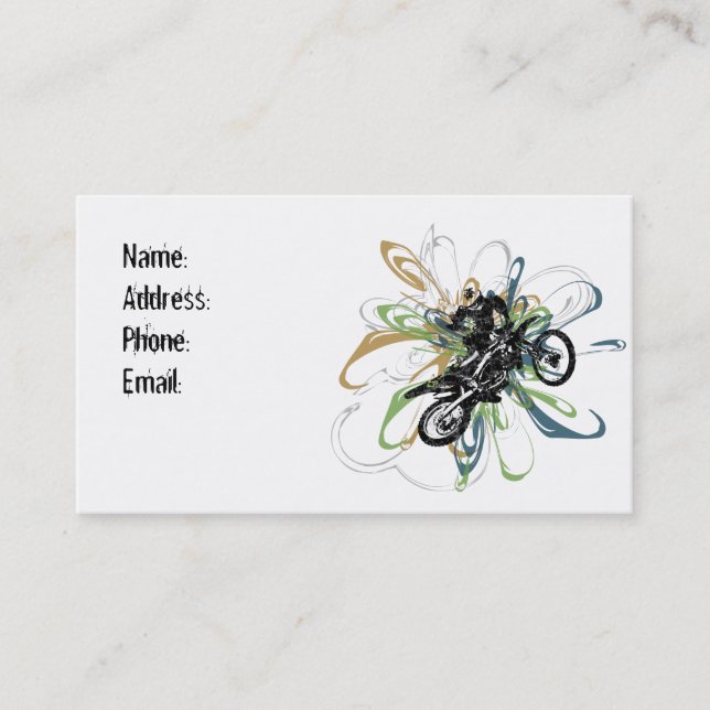 Abstract Dirt Bike Business Cards (Front)