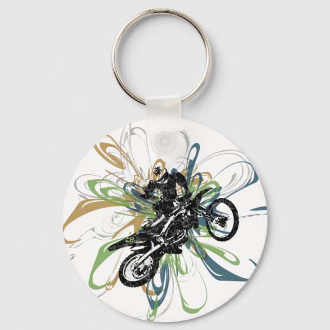 Abstract Dirt Bike Keychain (Front)
