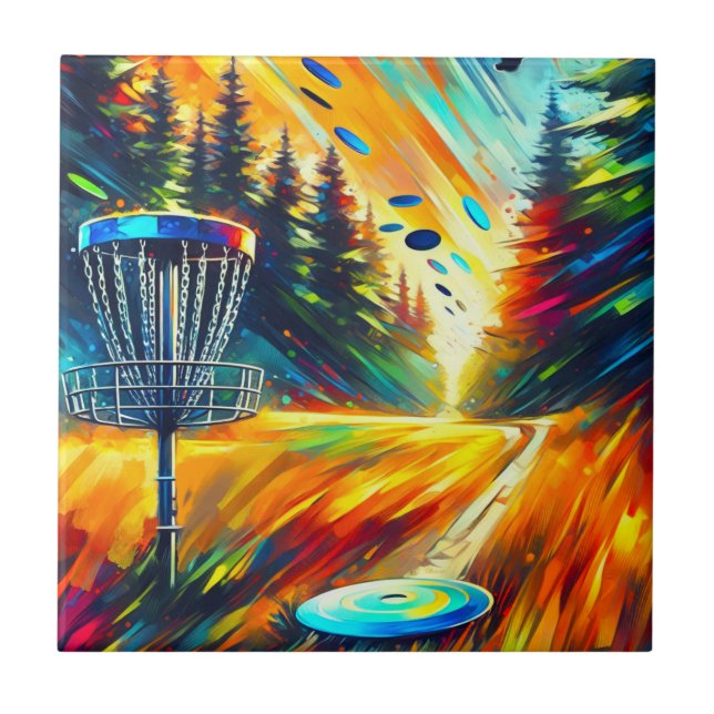 Abstract Disc Golf Art Tile (Front)