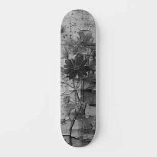 Abstract Distressed Grunge Floral Skate Deck