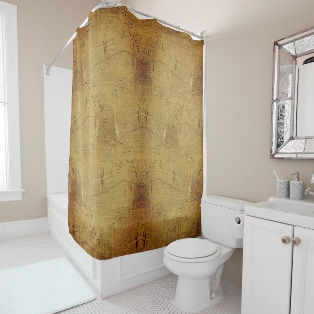 Abstract Distressed Shades Of Brown  Shower Curtain (In Situ)