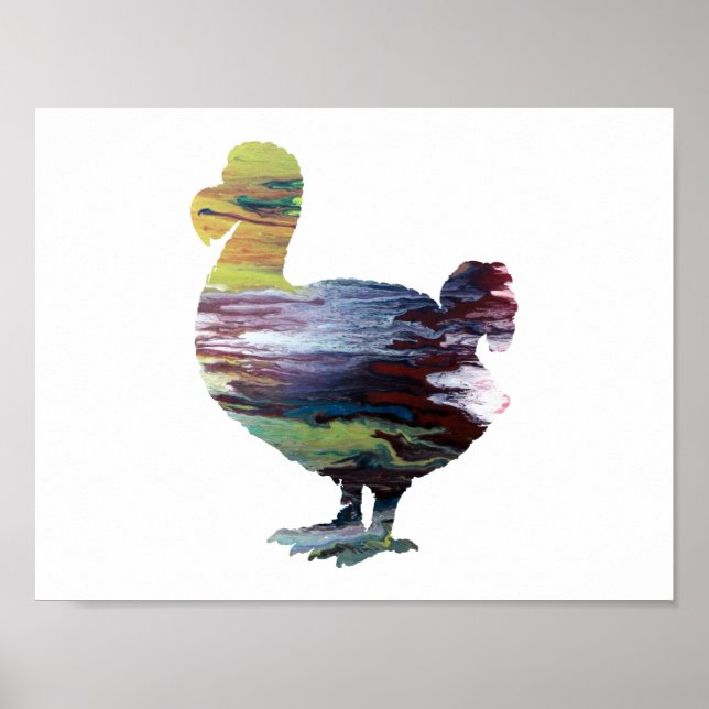 Abstract  Dodo silhouette Poster (Front)