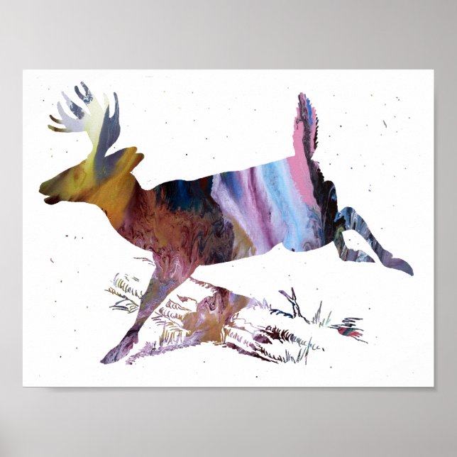 Abstract  doe silhouette poster (Front)