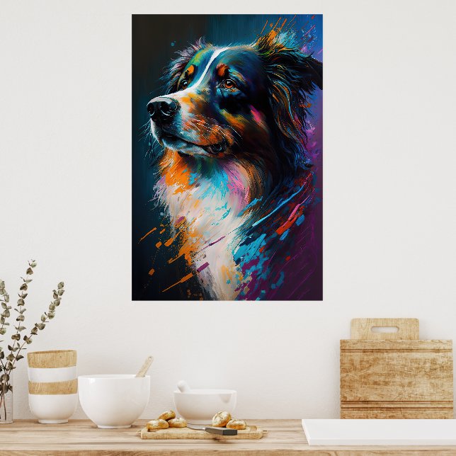 Abstract Dog 4 Poster (Kitchen)