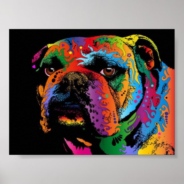 Abstract Dog Art Poster (Front)