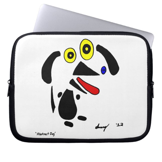 Abstract Dog Laptop Sleeve (Front)