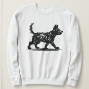 Abstract Dog Line Art Minimalist Scribble Dog Mod Sweatshirt