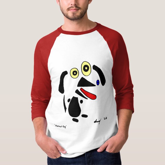 Abstract Dog Mens Raglan T-Shirt (Front)