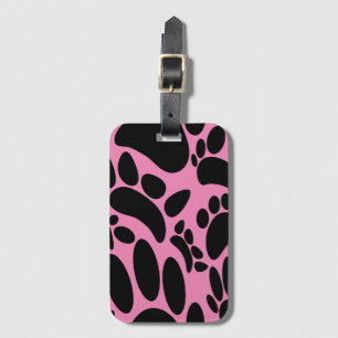 Abstract Dog Pawprint Pink Luggage Tag