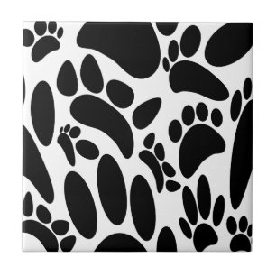Abstract Dog Pawprint Tile
