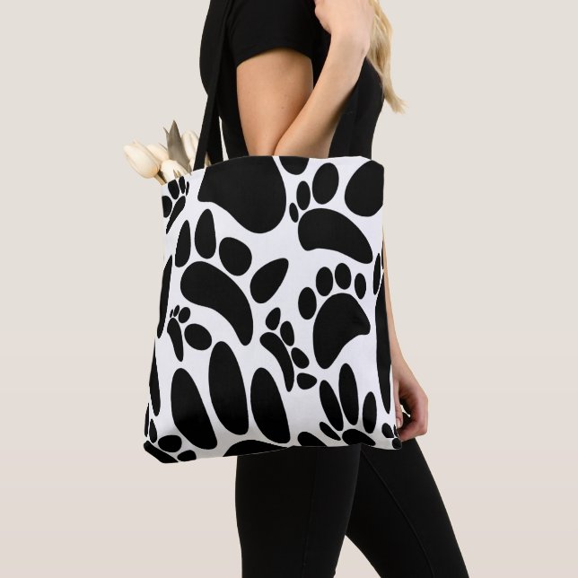 Abstract Dog Pawprint Tote Bag (Close Up)