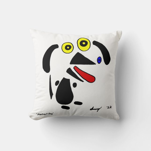 Abstract Dog Pillow - Black (Front)
