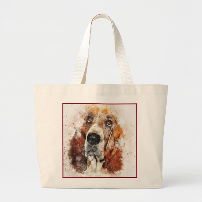 Abstract Dog Print Large Tote Bag (Front)