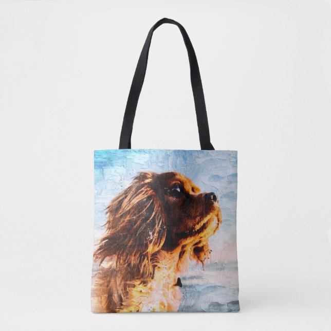 Abstract Dog Print Tote Bag (Front)