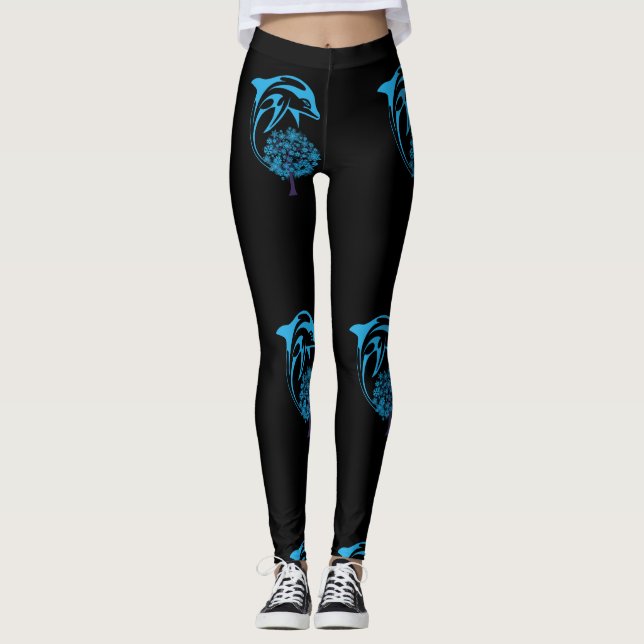 Abstract Dolphin Leggings (Front)