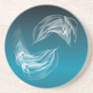 Abstract Dolphins at Play Coaster