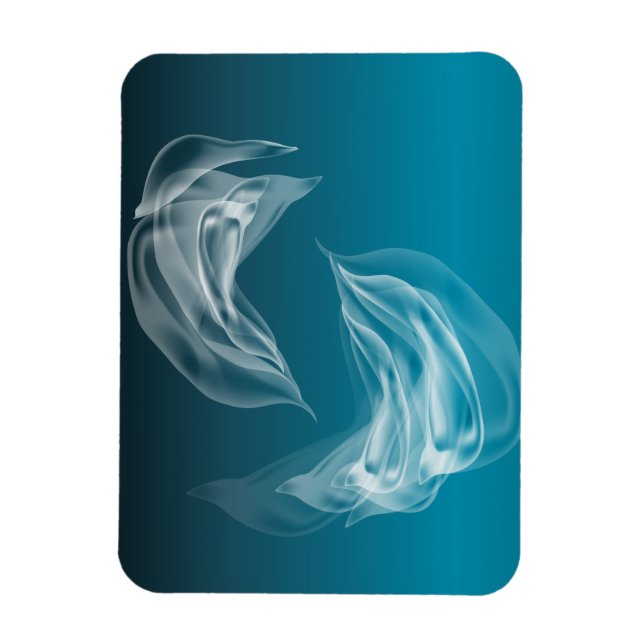 Abstract Dolphins at Play Magnet (Vertical)