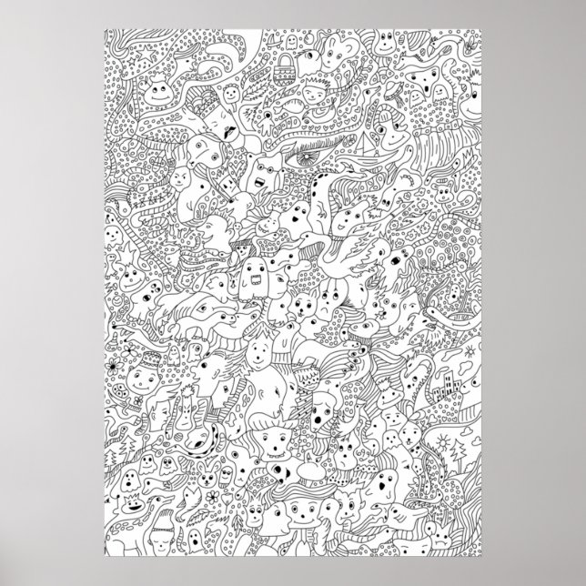 Abstract Doodle Art Poster (Front)