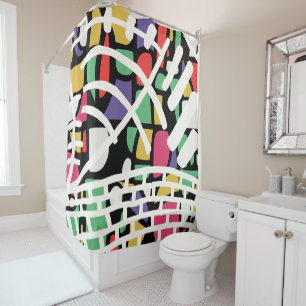 abstract doodle modern shower curtain