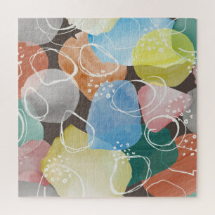 Abstract Doodles: Watercolor Minimalist Art Jigsaw Puzzle