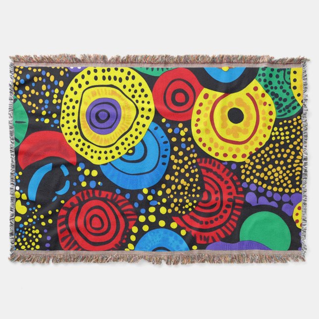 Abstract dot art 4 throw blanket (Front)