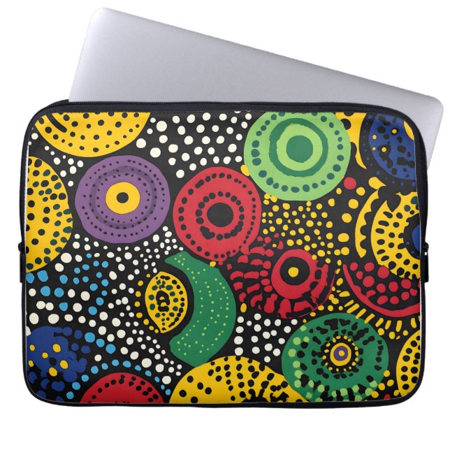 Abstract dot art 8 laptop sleeve (Front)