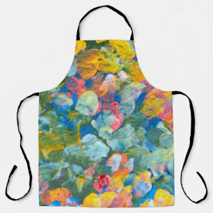 Abstract dot smear brush stroke acrylic and waterc apron