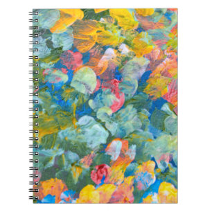 Abstract dot smear brush stroke acrylic and waterc notebook