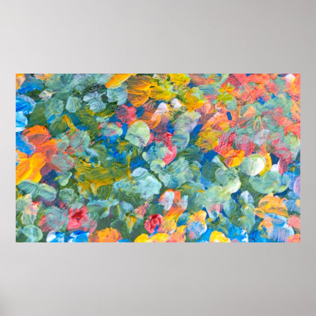 Abstract dot smear brush stroke acrylic and waterc poster (Front)