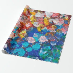 Abstract dot smear brush stroke acrylic and waterc wrapping paper