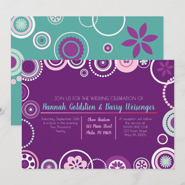ABSTRACT DOTS Abstract Wedding Invitation (Front/Back)