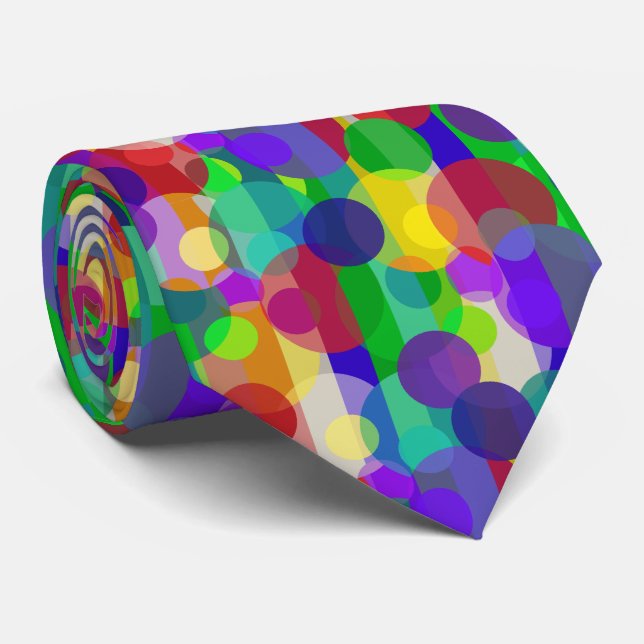 Abstract Dots and Stripes Multi Two-sided Tie (Rolled)