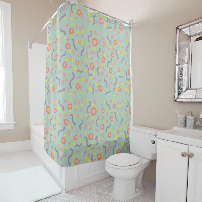 Abstract dots Party  Shower Curtain (In Situ)