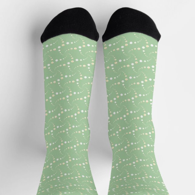 Abstract Dotted Pattern on Light Green Socks (Top)
