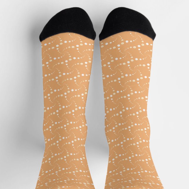 Abstract Dotted Pattern on Light Orange Socks (Top)