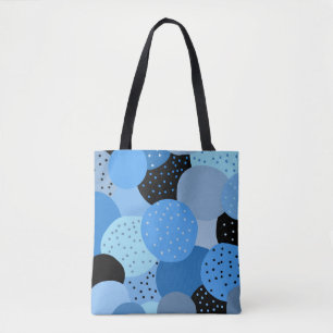 Abstract Dotty Blue Circles Tote Bag