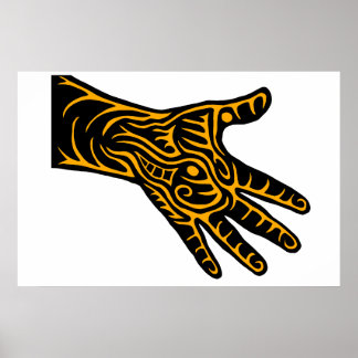 Abstract Dragon in Hand Poster