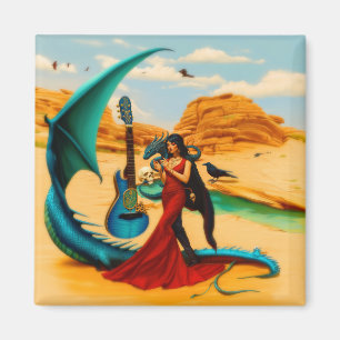 Abstract Dragon Skull Occult Dark Witchy AI Art Magnet