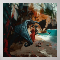 Abstract Dragon Skull Witchy AI Art Matte Value