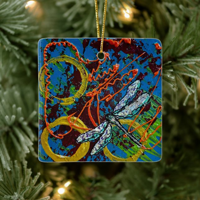 Abstract Dragonfly Ornament (Tree)